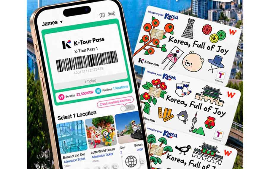 K-Tour Pass on the phone and cards